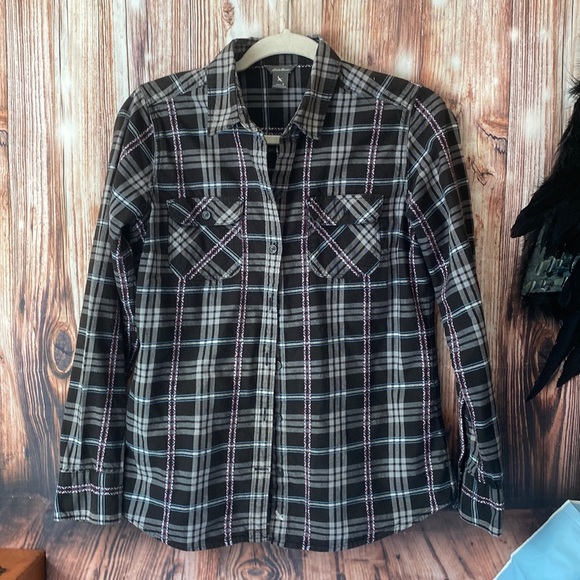 Eddie Bauer Tops - Eddie Bauer embroidered flannel